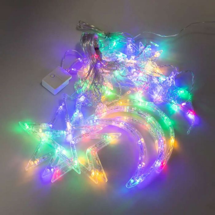 Електрична гірлянда Зірка штора 3 метри на вікно для фотозон мультиколор WYF11ML